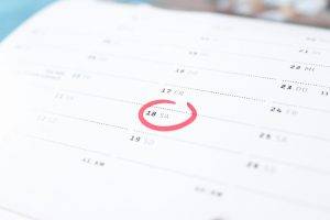 date circled on calendar